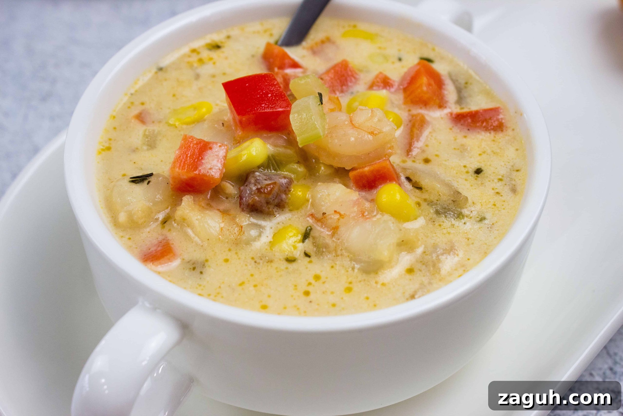 31 Bold Seafood Recipes for Big Flavor with Simple Ingredients 32 Shrimp & Corn Chowder with Chipotle in a bowl.
