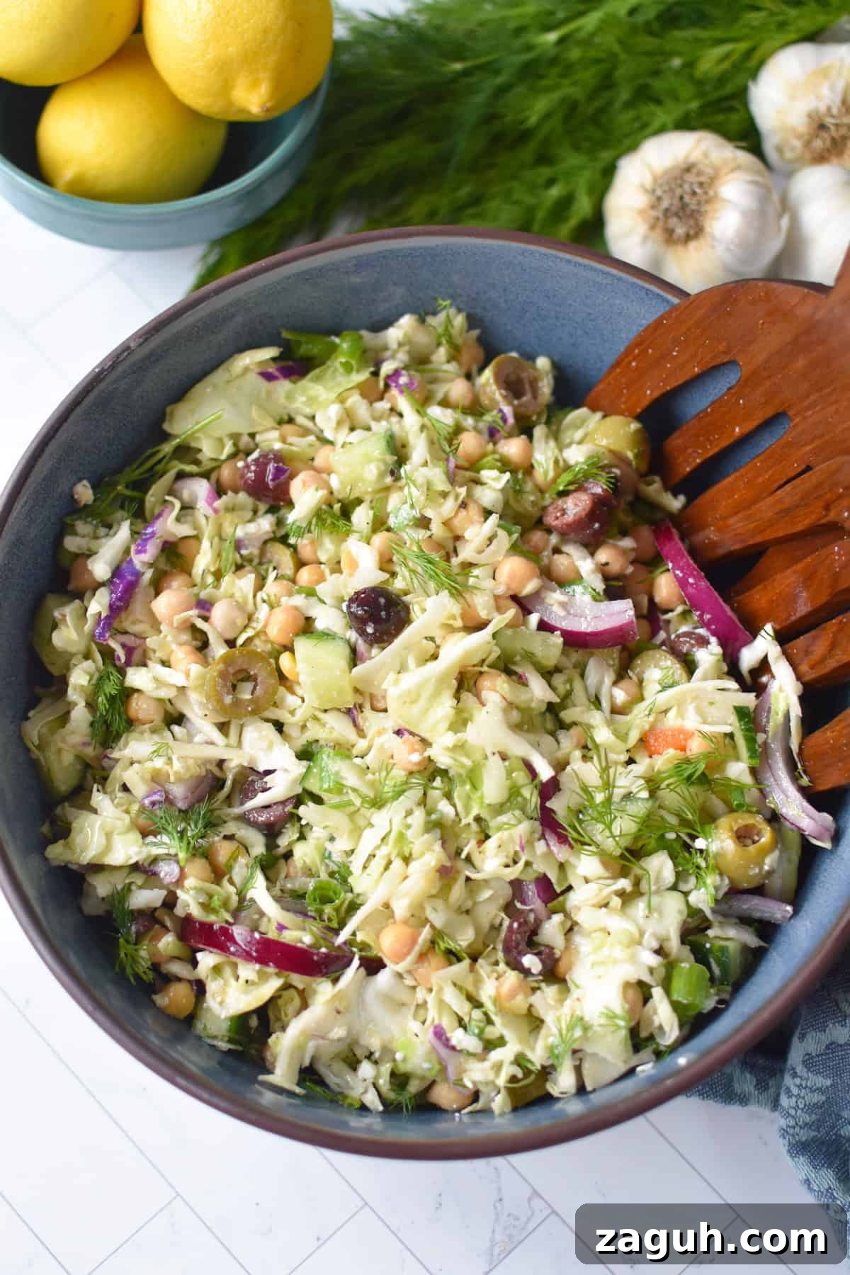 Greek Cabbage Salad Recipe with Feta and Lemon Dressing 7 Mediterranean Cabbage Salad with Feta