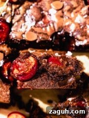 Brownie with cherry halves