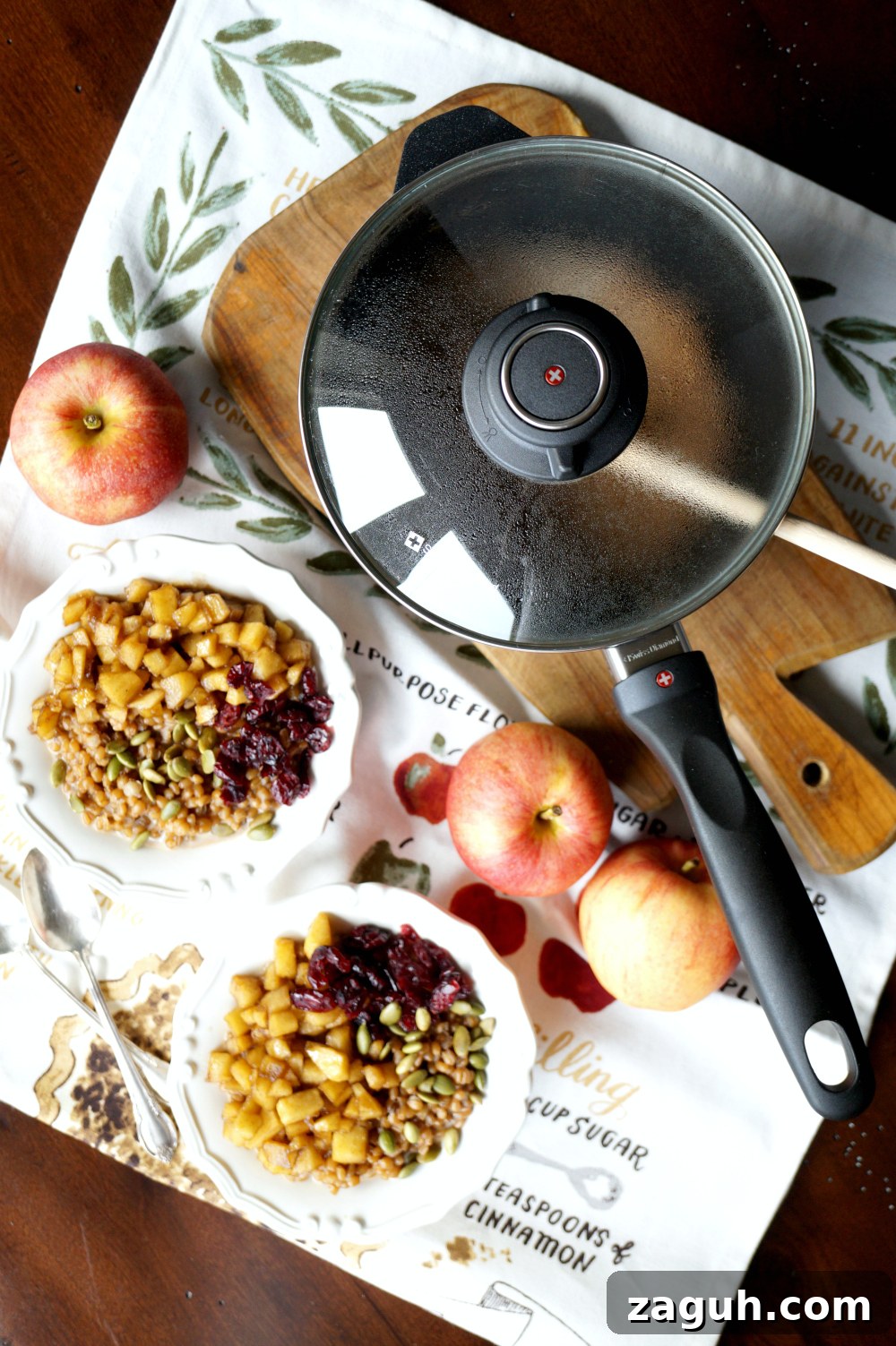 Caramelized Apple Wheatberry Porridge with Cranberries & Pepitas 5 caramelized apple wheatberry porridge with cranberries and pepitas #AppleWeek | The Baking Fairy