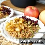 Caramelized Apple Wheatberry Porridge with Cranberries & Pepitas 8 caramelized apple wheatberry porridge with cranberries and pepitas #AppleWeek | The Baking Fairy