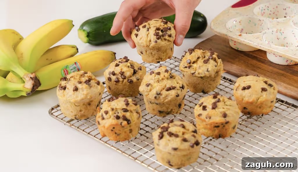 Banana Zucchini Muffins with Cinnamon Streusel 5 Muffins stacked
