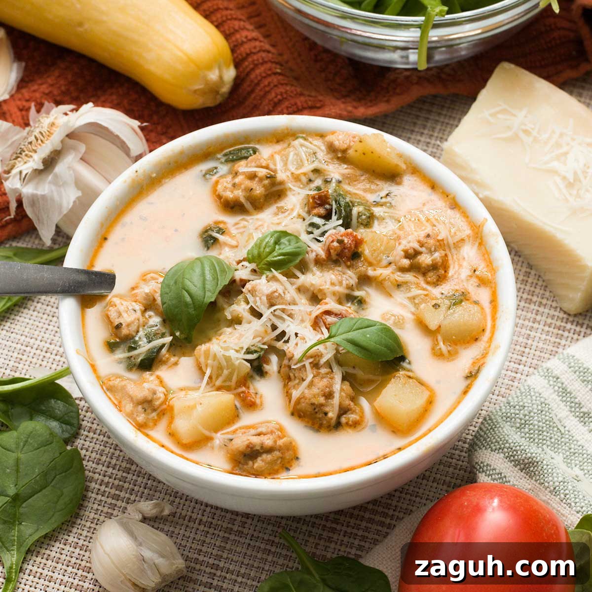 Gluten-Free Big Mac Smashed Tacos Recipe That Went Viral 17 A bowl of healthy marry me chicken soup with greek yogurt with spinach and sun-dried tomatoes.