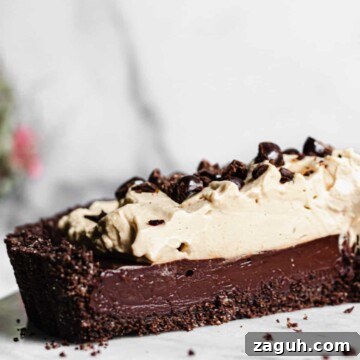 Cross section of a chocolate espresso tart.