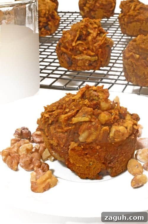 pumpkin chia muffins on a rack