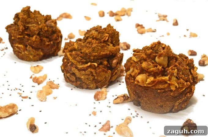 a close up of pumpkin chia muffins 