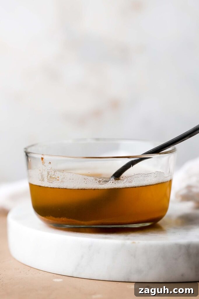 hot brown butter with milk solids on the bottom