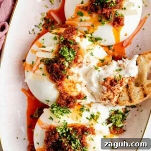 Burrata with Crispy ’Nduja and Bright Gremolata 7 A close up of burrata with Nduja
